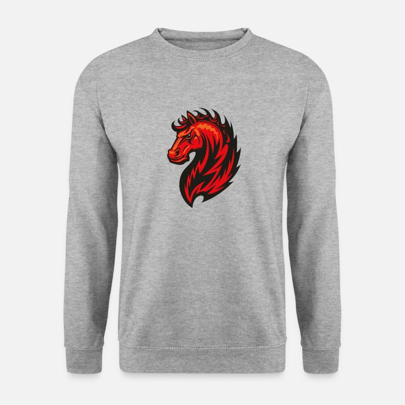 Pferde - Unisex Pullover - Weißgrau meliert