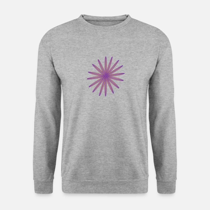 Goldene und violette Blütenblätter - Unisex Pullover - Weißgrau meliert