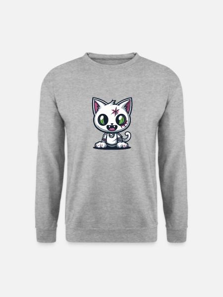Chat Halloween Drôle Bébé - Sweat-shirt Unisexe - gris chiné