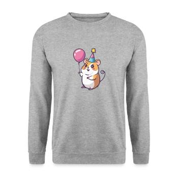 Hamster Birthday Baby - Unisex Sweatshirt - salt & pepper - Front - Alina (178cm) & Michal (187cm)