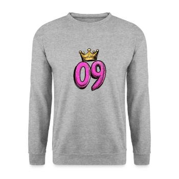 Couronne à 9 chiffres - Sweat-shirt Unisexe - gris chiné - Devant - Alina (178cm) & Michal (187cm)