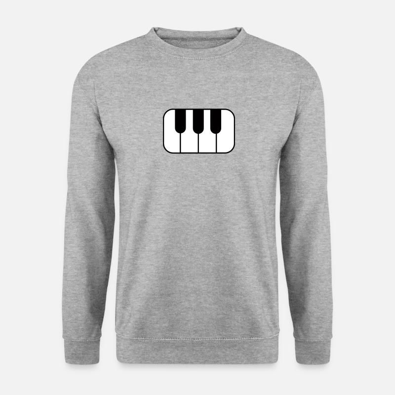 Klavier - Unisex Pullover - Weißgrau meliert