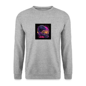 Camel with neon colors, synthwave / 80s - Unisex Sweatshirt - salt & pepper - Front - Alina (178cm) & Michal (187cm)
