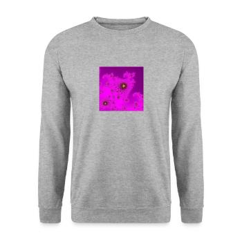 00040 A lila dog - Unisex Pullover - Weißgrau meliert - Vorne - Alina (178cm) & Michal (187cm)