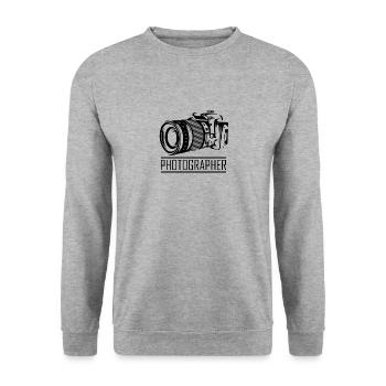 Fotograf Fotografie Geschenk Spruch lustig - Unisex Pullover - Weißgrau meliert - Vorne - Alina (178cm) & Michal (187cm)