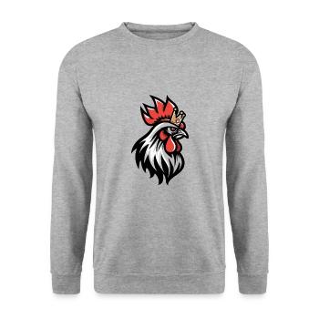 Rooster Head Crown - Unisex Sweatshirt - salt & pepper - Front - Alina (178cm) & Michal (187cm)