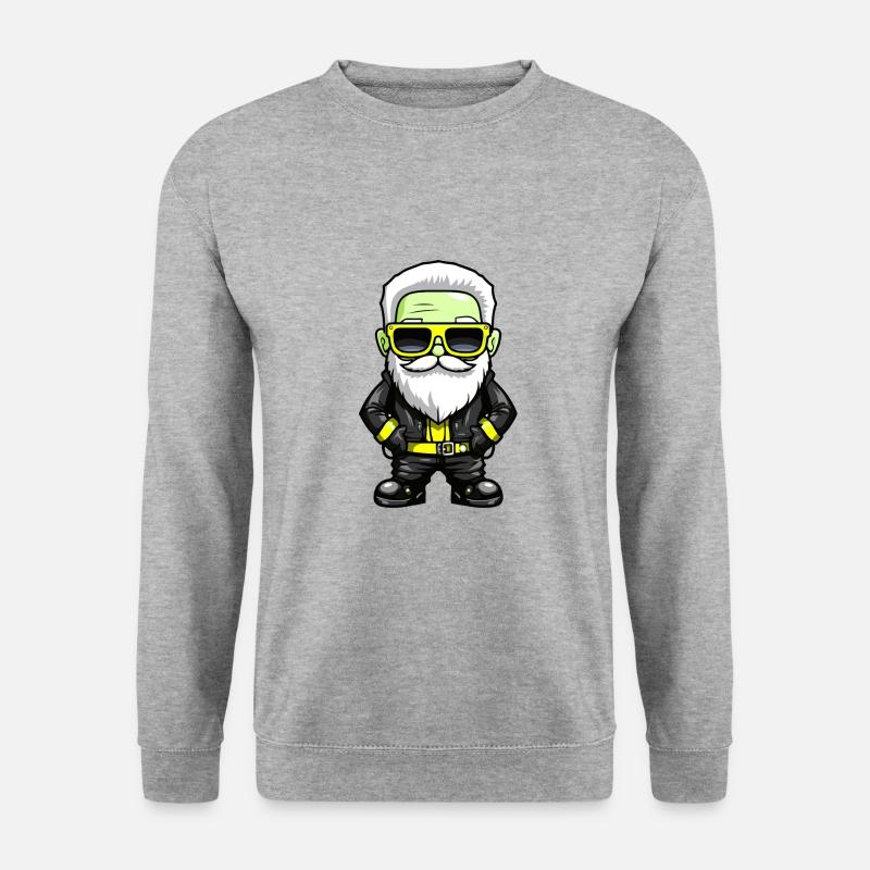 Weihnachtsmann Cool Santa Rocker - Unisex Pullover - Weißgrau meliert