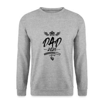 Dad 2025 Loading Papa Spruch - Unisex Pullover - Weißgrau meliert - Vorne - Alina (178cm) & Michal (187cm)