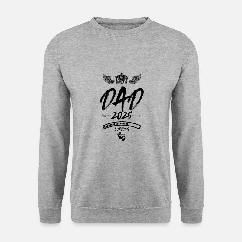 Dad 2025 Loading Papa Spruch - Unisex Pullover - Weißgrau meliert