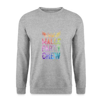 Malle Party Crew Saying - Unisex Sweatshirt - salt & pepper - Front - Alina (178cm) & Michal (187cm)