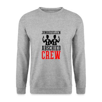 Junggesellen Jga Crew Bräutigam Team - Unisex Pullover - Weißgrau meliert - Vorne - Alina (178cm) & Michal (187cm)