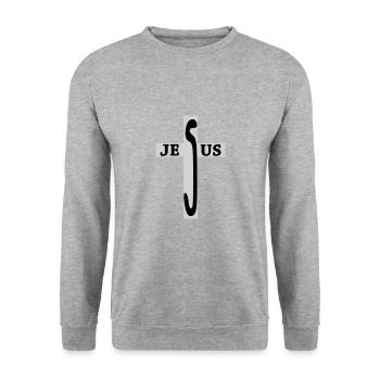 Jesus / Christianity / Catholic - Unisex Sweatshirt - salt & pepper - Front - Alina (178cm) & Michal (187cm)