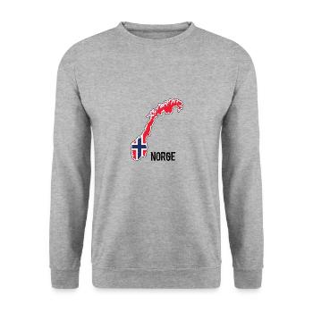 Norwegen, Skandinavien, Flagge, Umriss - Unisex Pullover - Weißgrau meliert - Vorne - Alina (178cm) & Michal (187cm)