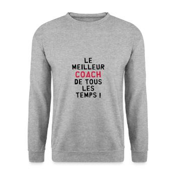 Le meilleur Coach de tous les temps ! - Sweat-shirt Unisexe - gris chiné - Devant - Alina (178cm) & Michal (187cm)