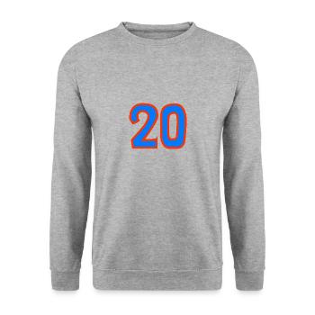 20. 20 ANS. 20e ANNIVERSAIRE. ANNIVERSAIRE 20 ANS. - Sweat-shirt Unisexe - gris chiné - Devant - Alina (178cm) & Michal (187cm)