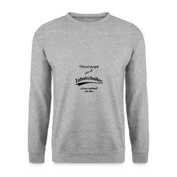 Zahntechniker - Unisex Pullover - Weißgrau meliert - Vorne - Alina (178cm) & Michal (187cm)