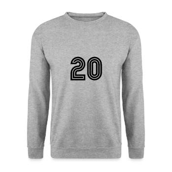 20. 20 YEARS. 20th ANNIVERSARY. 20TH ANNIVERSARY. - Unisex Sweatshirt - salt & pepper - Front - Alina (178cm) & Michal (187cm)