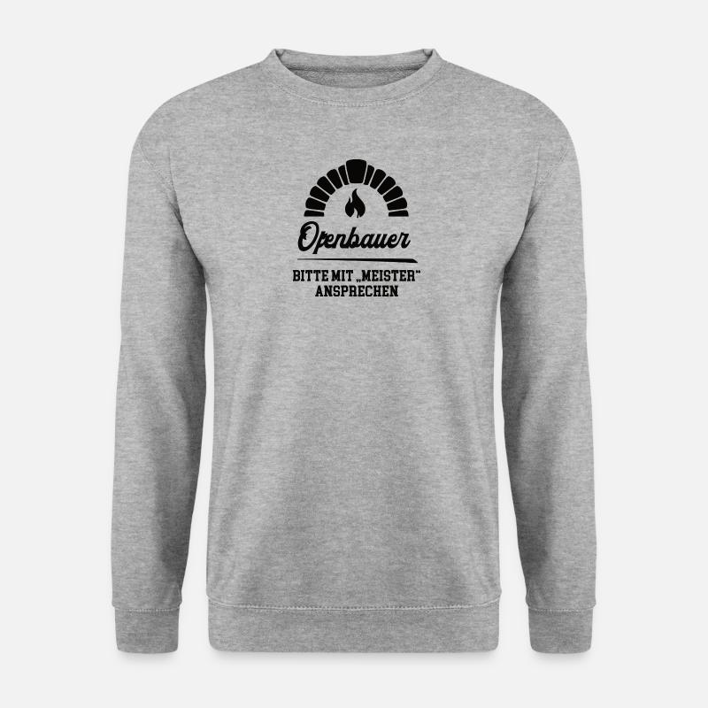 Ofenbauer Meister Prüfung Bestanden Ofenbau - Unisex Pullover - Weißgrau meliert