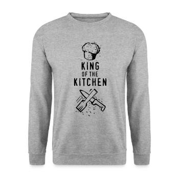 King of the Kitchen cook Koch - Unisex Pullover - Weißgrau meliert - Vorne - Alina (178cm) & Michal (187cm)