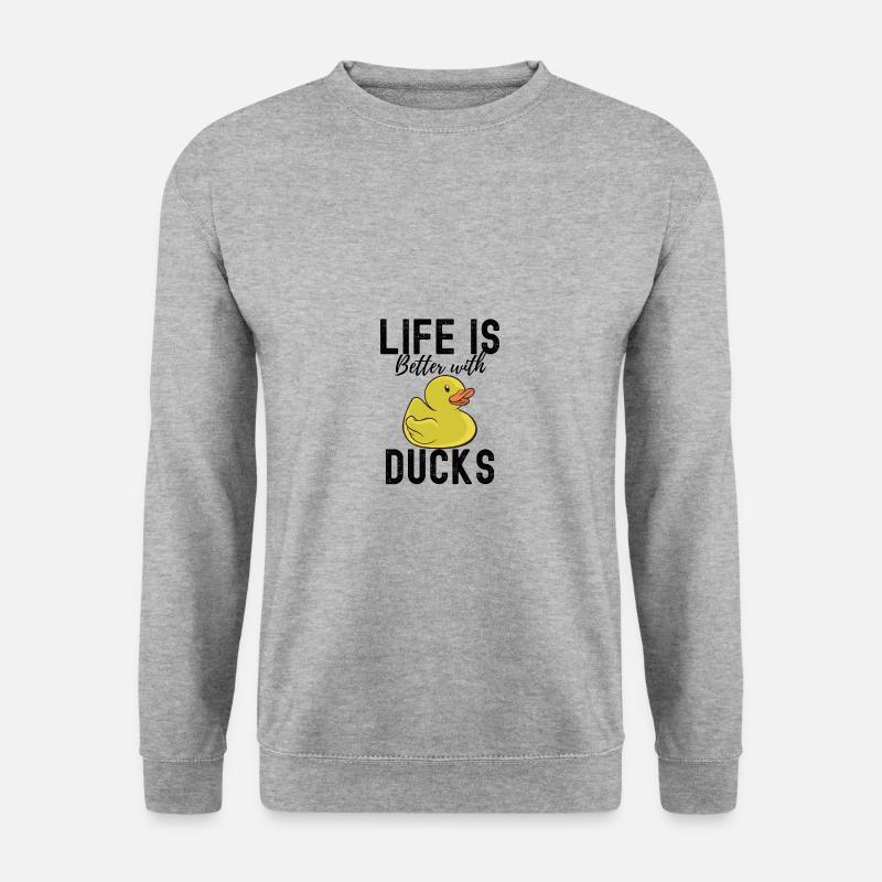 Ente - Unisex Pullover - Weißgrau meliert