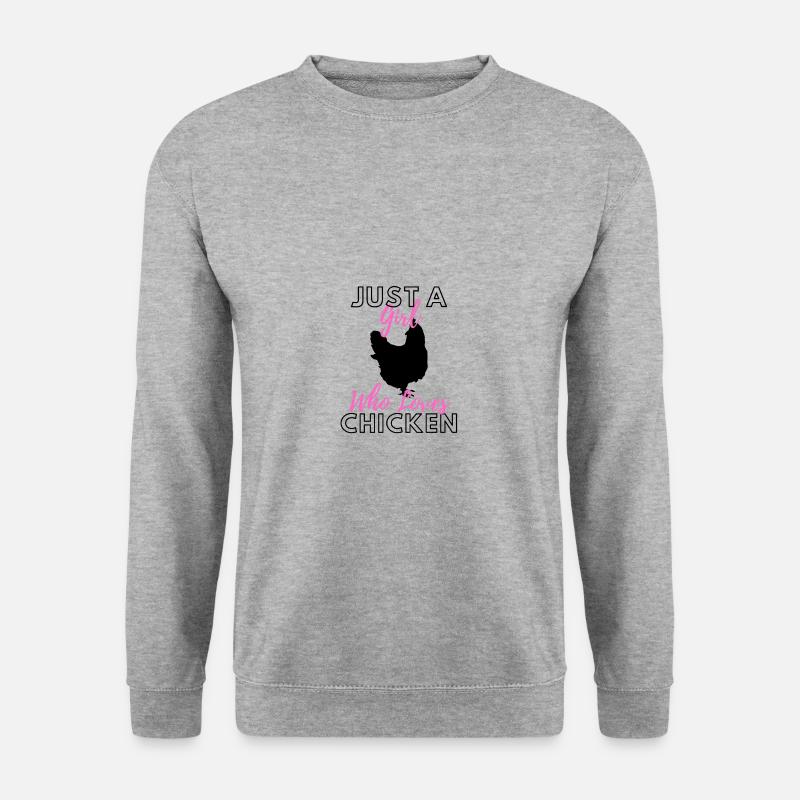 Huhn - Unisex Pullover - Weißgrau meliert