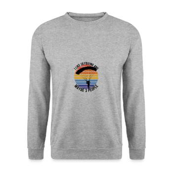 Parachutist - Unisex Sweatshirt - salt & pepper - Front - Alina (178cm) & Michal (187cm)