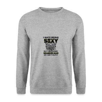 Bart - Unisex Pullover - Weißgrau meliert - Vorne - Alina (178cm) & Michal (187cm)