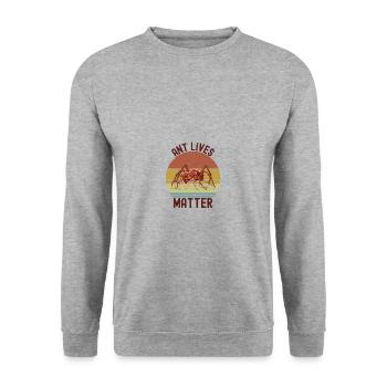 Ameise - Unisex Pullover - Weißgrau meliert - Vorne - Alina (178cm) & Michal (187cm)