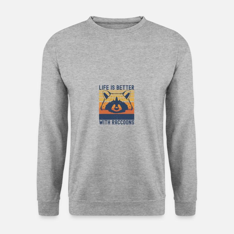 Waschbär - Unisex Pullover - Weißgrau meliert