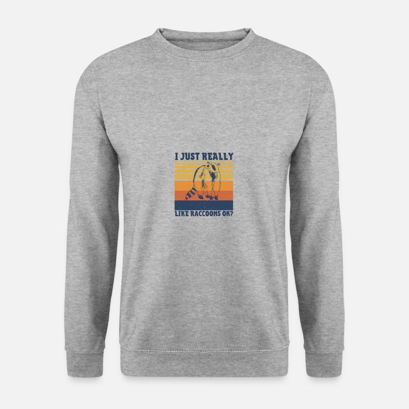 Waschbär - Unisex Pullover - Weißgrau meliert