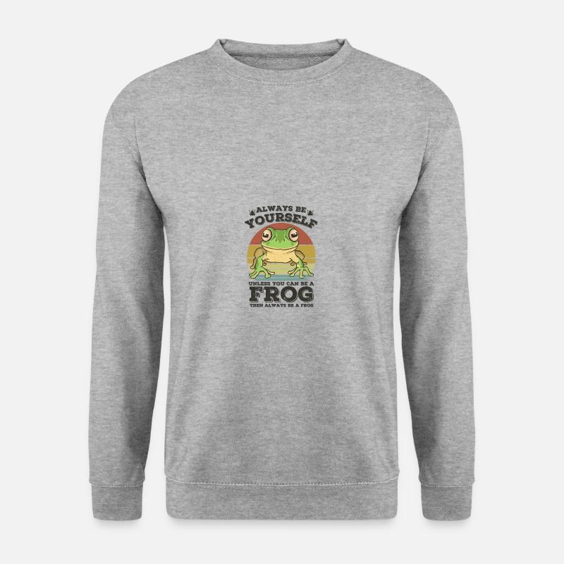 Frosch - Unisex Pullover - Weißgrau meliert