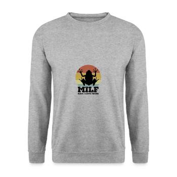 Grenouille - Sweat-shirt Unisexe - gris chiné - Devant - Alina (178cm) & Michal (187cm)