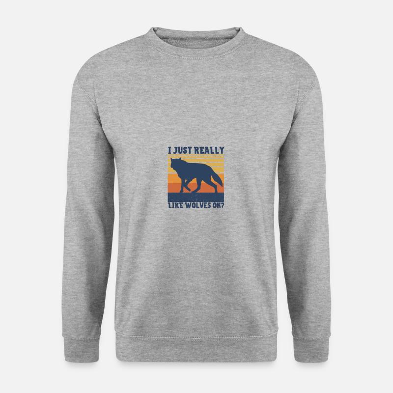 Wolf - Unisex Pullover - Weißgrau meliert