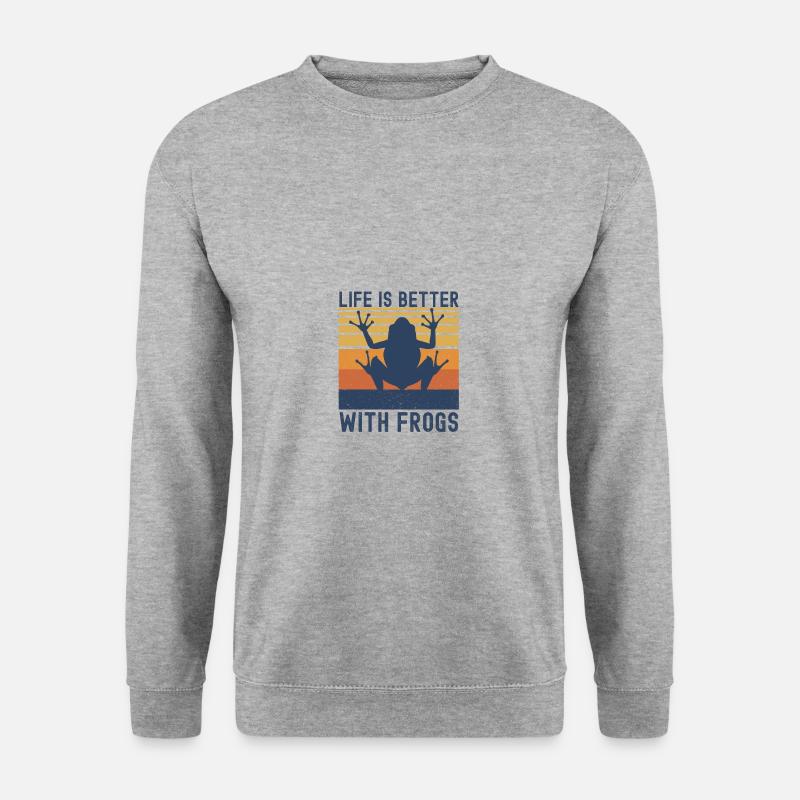 Frosch - Unisex Pullover - Weißgrau meliert