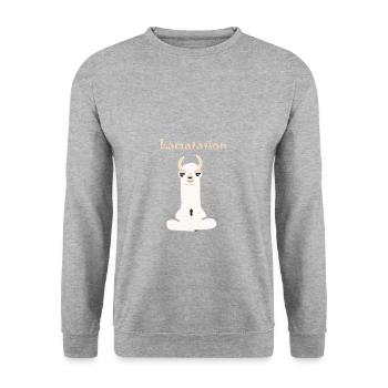 Llama alpaca - Unisex Sweatshirt - salt & pepper - Front - Alina (178cm) & Michal (187cm)