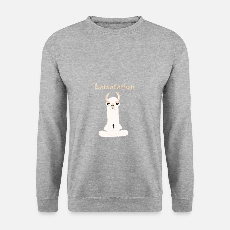 Lama Alpaka - Unisex Pullover - Weißgrau meliert