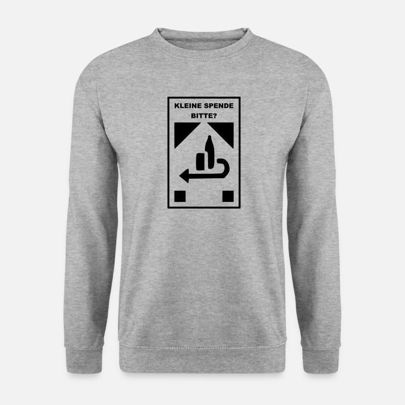 Kleine Spende Bitte 2 - Unisex Pullover - Weißgrau meliert