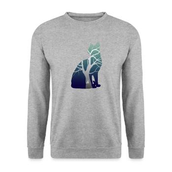 Chat nature - Sweat-shirt Unisexe - gris chiné - Devant - Alina (178cm) & Michal (187cm)