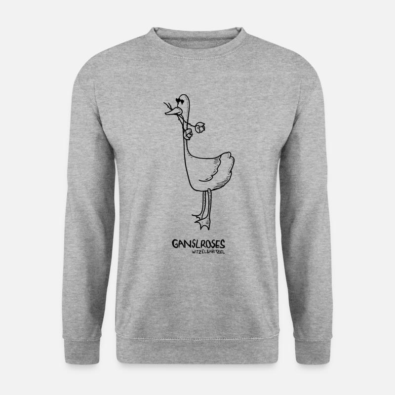 Gansl Roses - Unisex Pullover - Weißgrau meliert