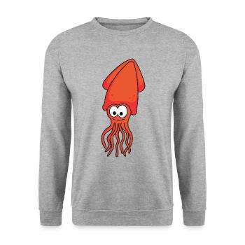 Squid Comic Animal - Unisex Sweatshirt - salt & pepper - Front - Alina (178cm) & Michal (187cm)