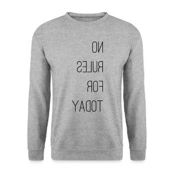 no rules for today - Unisex Pullover - Weißgrau meliert - Vorne - Alina (178cm) & Michal (187cm)