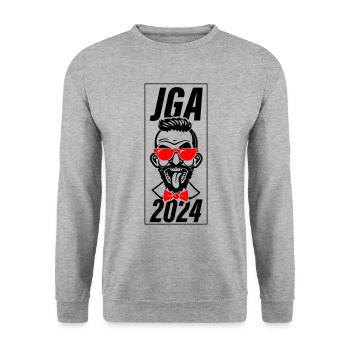 Enterrement de vie de garçon 2024 - Sweat-shirt Unisexe - gris chiné - Devant - Alina (178cm) & Michal (187cm)