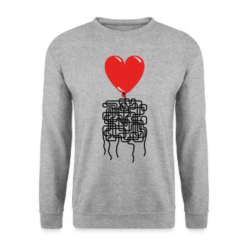Things are complicated. Valentine's day. I love... - Unisex Sweatshirt - salt & pepper - Front - Alina (178cm) & Michal (187cm)