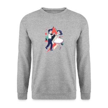 Dance couple foxtrot tango - Unisex Sweatshirt - salt & pepper - Front - Alina (178cm) & Michal (187cm)