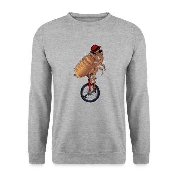 Cirque actrice scène spectacle artist monocycle - Sweat-shirt Unisexe - gris chiné - Devant - Alina (178cm) & Michal (187cm)