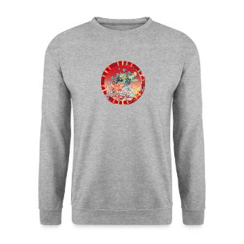 Turtle_Ocean - Unisex Pullover - Weißgrau meliert - Vorne - Alina (178cm) & Michal (187cm)