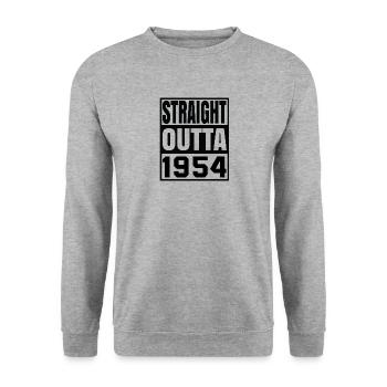 STRAIGHT OUTTA 1954 - Sweat-shirt Unisexe - gris chiné - Devant - Alina (178cm) & Michal (187cm)