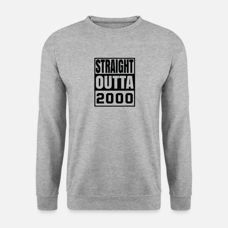 Gerade Outta 2000 - Unisex Pullover - Weißgrau meliert
