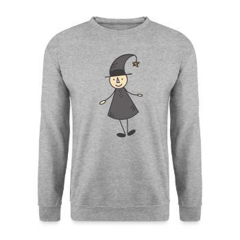 Stylized little witch - Unisex Sweatshirt - salt & pepper - Front - Alina (178cm) & Michal (187cm)