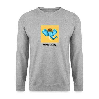 Grand jour éléphant - Sweat-shirt Unisexe - gris chiné - Devant - Alina (178cm) & Michal (187cm)